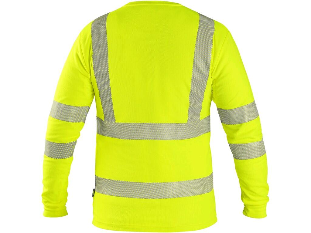 T-shirt CXS OLDHAM: Men’s high visible T-shirt, round neck, stabilizing neck tape, side seams, mesh underarm, segmented reflective tapes: 2 horizontal, 2 vertical (5cm wide). UV p…
