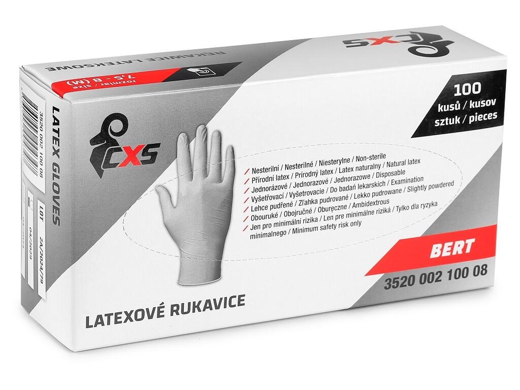 Gloves BERT: Disposable latex gloves, weight 5.0g, slightly powdered, 100 pcs per pack. Medical device class I. Touch fingers. Recommended application: cleaning, paint shops, labo…