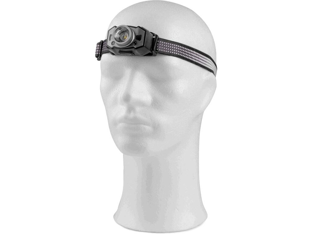 Headlamp CXS 5W LED: >LED headlamp, waterproof - IP44, USB charging cable (included), adjustable focus. Charging time: 3 hours. White light illumination time: 100% / 190 lm / 3.5…
