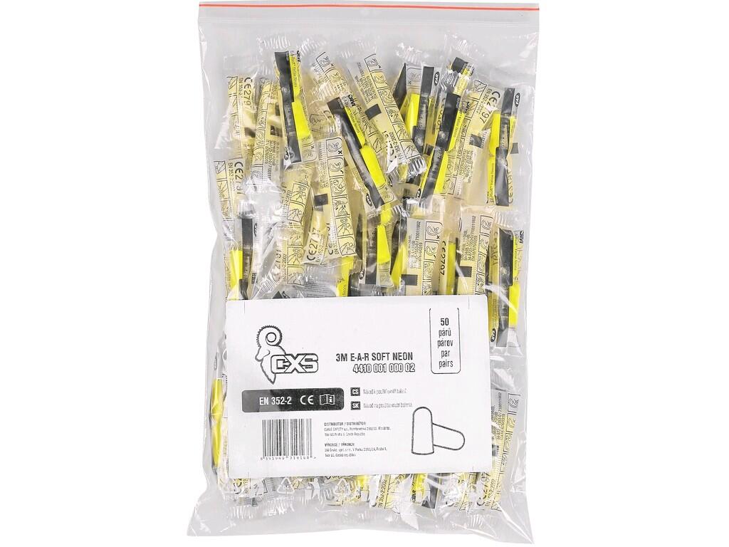 Ear plugs 3M E-A-R SOFT NEON: Single-use, the ear plugs give evenly distributed pressure allowing flexibility and a good seal with optimum comfort. Sound reduction: 36 dB