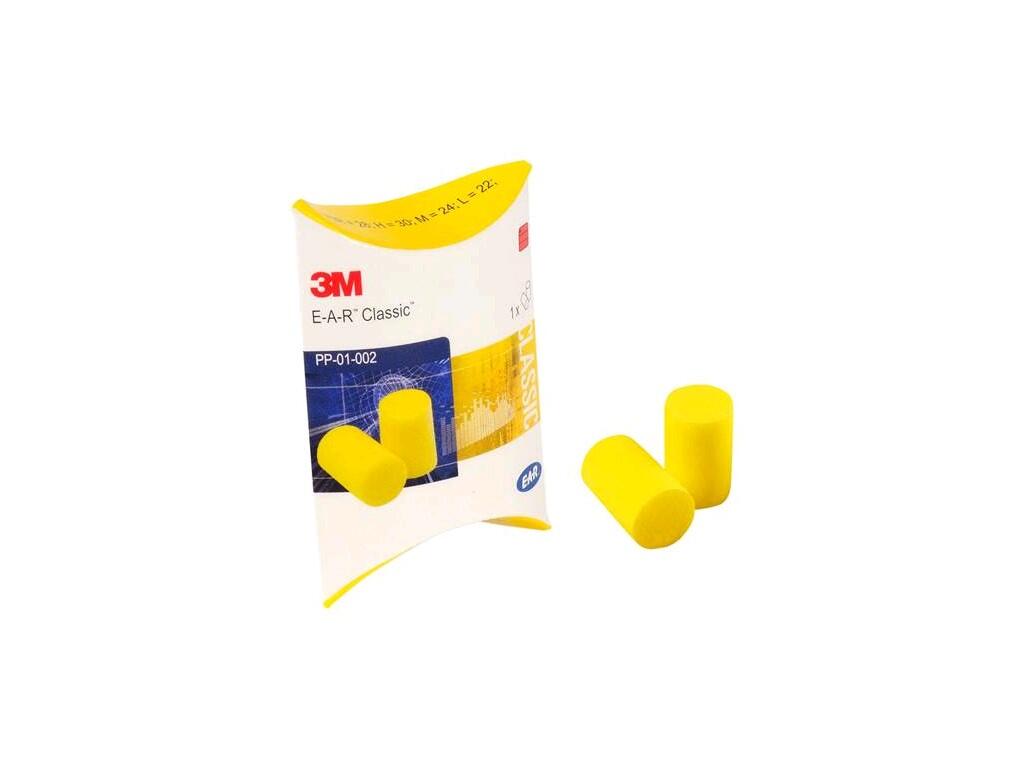 Ear plugs 3M E-A-R CLASSIC: Single-use, tapered shape designed to fir most ear canals, bright orange colour gives brighter visibility, soft braided cord. Sound reduction: 37 dB