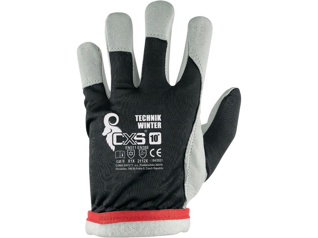 Gloves TECHNIK WINTER: Gloves with elastic back and winter lining. Recommended application: construction, logistic, hobby, transport, work in a dry and cold environment.