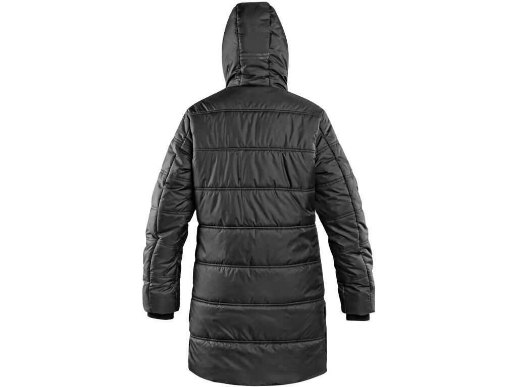 Coat CXS WICHITA: Ladies’ padded coat with a hood, a two-way zipper and bottom side slits. Side zipper pockets, sleeves to the elastic cuff, black reflective accessories on the ho…