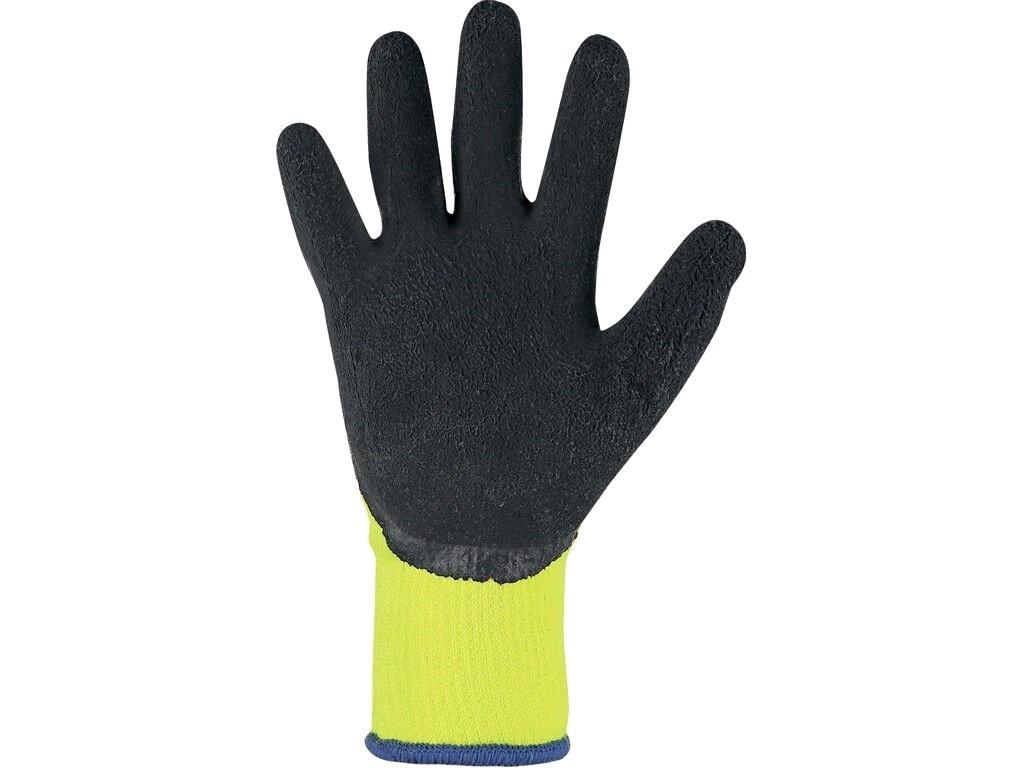 Gloves CXS ROXY WINTER: Winter seamless gloves, acrylic knit brushed inside, palm and fingers coated with latex foam, crinkle antislip finish, protection against contact heat up t…