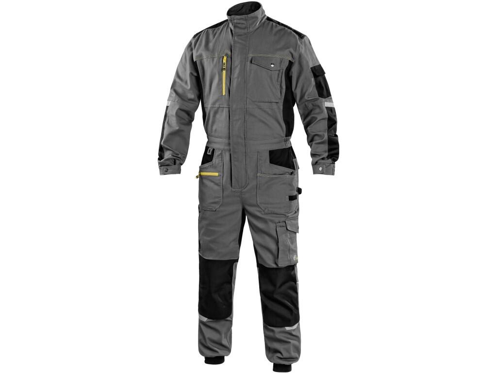 Overall CXS STRETCH: >Men’s working overall, stretch fabric allowing free movement, shoulders reinforced by 600D polyester, sleeves with adjustable cuff, flap pocket on the left s…