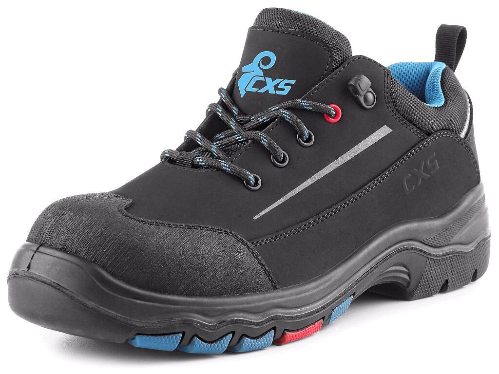 Low footwear CXS LAND FYN S3S: >Low cut safety footwear with composite toe cap and textile antipenetrating insole, reflective accessories. Material: upper made of 1,8 - 2 mm hydro…