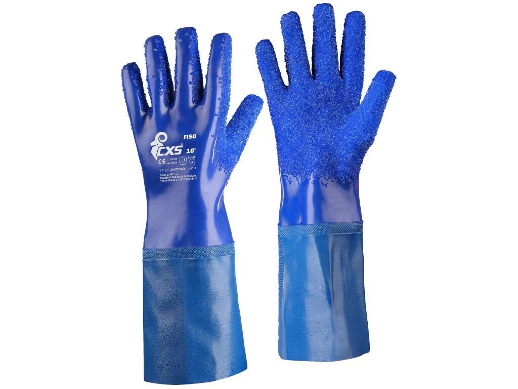 CXS FISO gloves: Fully coated gloves with a thick PVC layer and cotton lining. Grain finish in the palm and on the fingers ensures a better grip. Recommended application: fisherme…