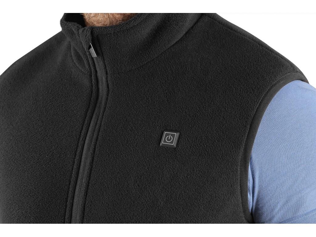 Vest CXS ANTARKTIDA: Men’s heated vest made of comfortable fleece material with anti-pilling treatment. The vest has integrated heating elements in the stomach, back and back of t…