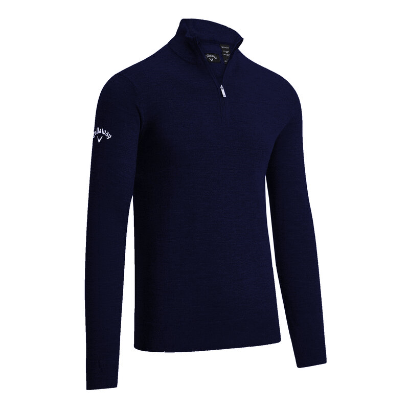 Callaway Ribbed 1/4 Zip Merino Sweater