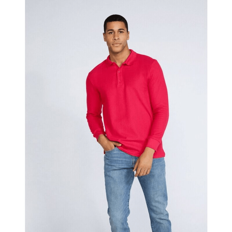 Gildan Premium Cotton Adult Long Sleeve Double Pique Polo