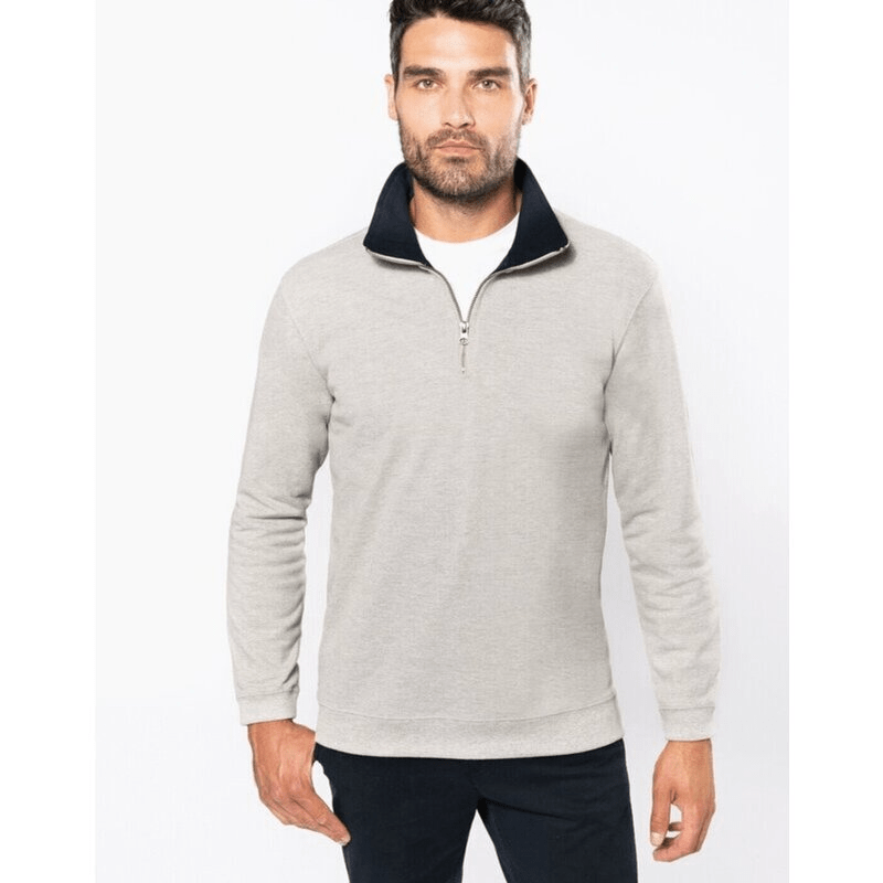 Kariban Trucker Zip Neck Pique Sweater
