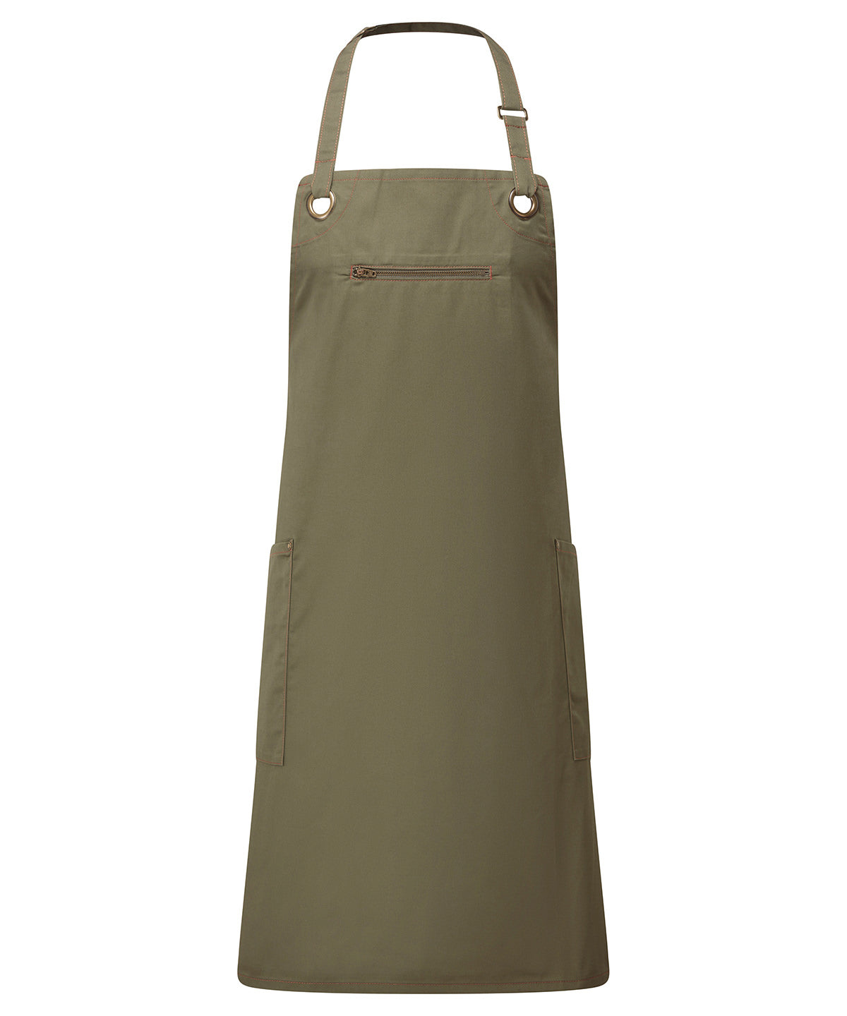 Barley Contrast Stitch Bib Apron