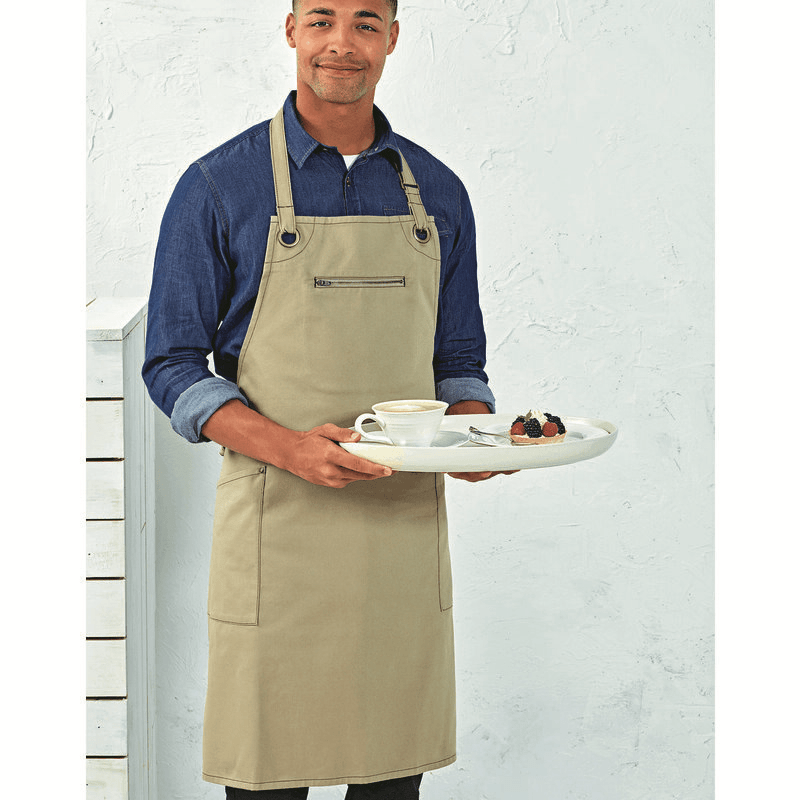 Premier Barley Contrast Stitch Sustainable Bib Apron