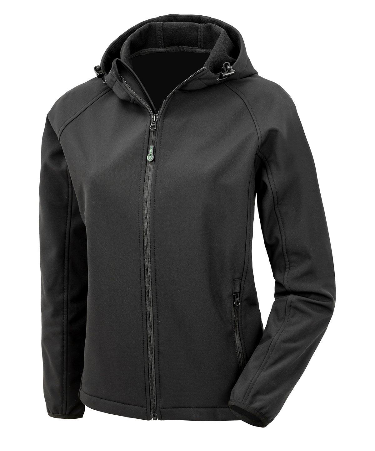 WomenÃ¢ÂÂs recycled 3-layer printable hooded softshell